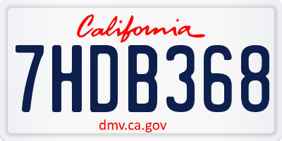 CA license plate 7HDB368