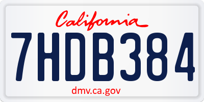 CA license plate 7HDB384
