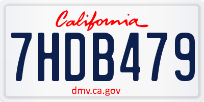 CA license plate 7HDB479