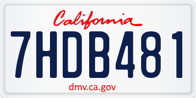 CA license plate 7HDB481