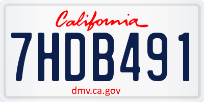 CA license plate 7HDB491