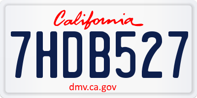 CA license plate 7HDB527