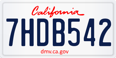 CA license plate 7HDB542