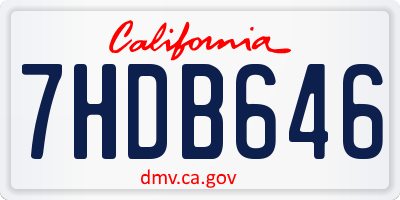 CA license plate 7HDB646