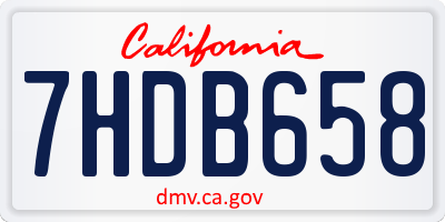 CA license plate 7HDB658
