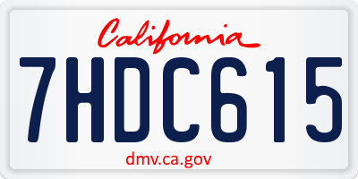 CA license plate 7HDC615