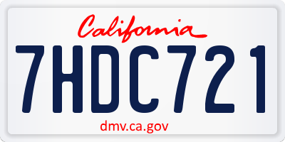 CA license plate 7HDC721