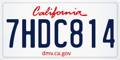 CA license plate 7HDC814