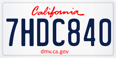 CA license plate 7HDC840