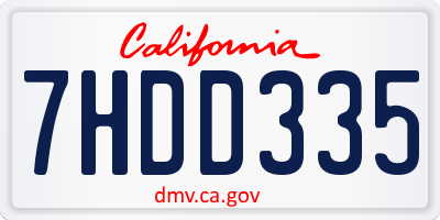 CA license plate 7HDD335