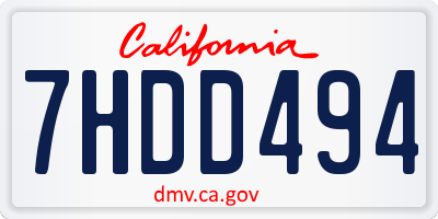 CA license plate 7HDD494