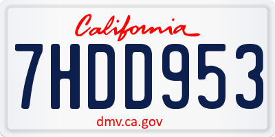 CA license plate 7HDD953