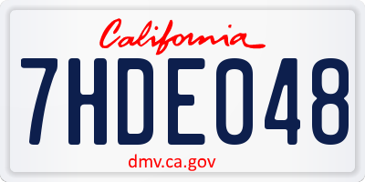 CA license plate 7HDE048
