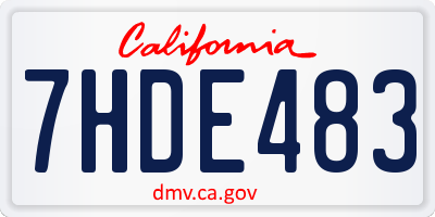 CA license plate 7HDE483