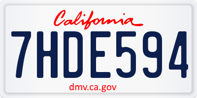 CA license plate 7HDE594