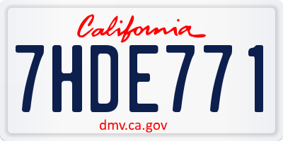 CA license plate 7HDE771