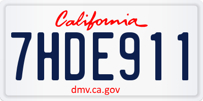 CA license plate 7HDE911