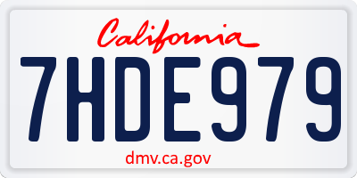 CA license plate 7HDE979