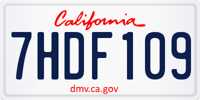 CA license plate 7HDF109