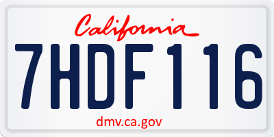 CA license plate 7HDF116