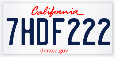 CA license plate 7HDF222