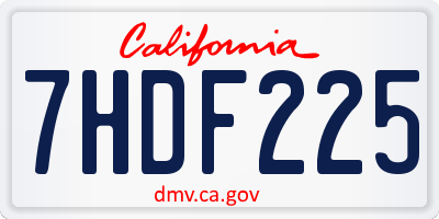 CA license plate 7HDF225