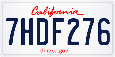 CA license plate 7HDF276