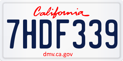 CA license plate 7HDF339