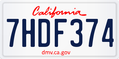 CA license plate 7HDF374
