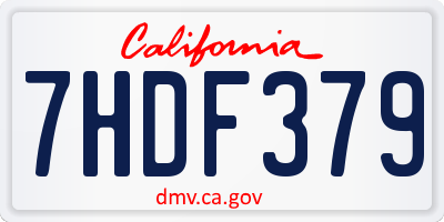 CA license plate 7HDF379