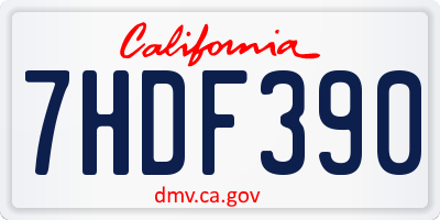 CA license plate 7HDF390