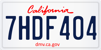 CA license plate 7HDF404