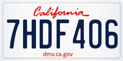 CA license plate 7HDF406
