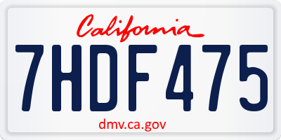CA license plate 7HDF475
