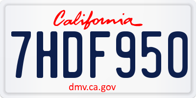 CA license plate 7HDF950