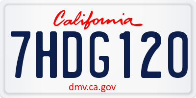CA license plate 7HDG120