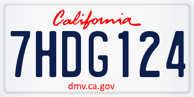 CA license plate 7HDG124
