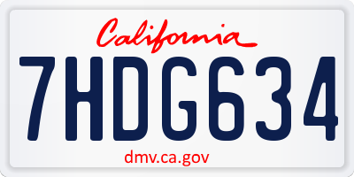 CA license plate 7HDG634