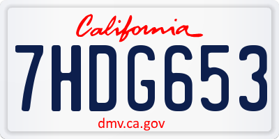 CA license plate 7HDG653