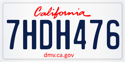 CA license plate 7HDH476