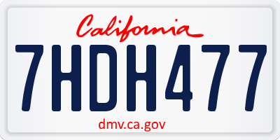 CA license plate 7HDH477