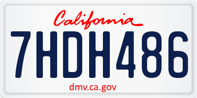 CA license plate 7HDH486