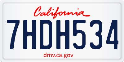 CA license plate 7HDH534