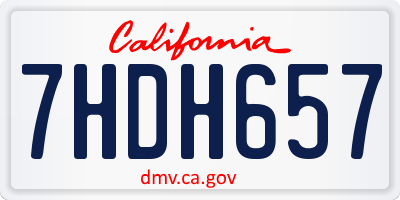 CA license plate 7HDH657