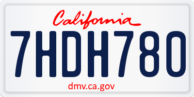 CA license plate 7HDH780