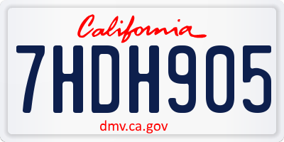 CA license plate 7HDH905