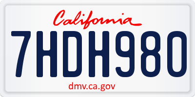 CA license plate 7HDH980