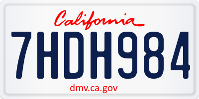 CA license plate 7HDH984