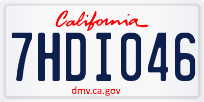 CA license plate 7HDI046