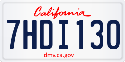 CA license plate 7HDI130